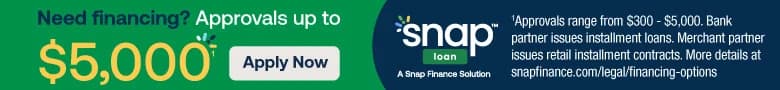 Snap Finance — Need financing? Approvals up to $5,000. Apply here.
