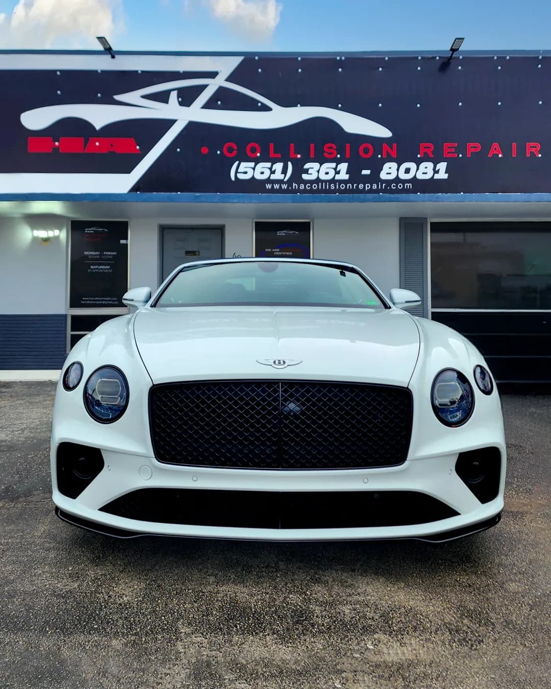 Bentley Continental GT at HA Collision Repair, Boca Raton